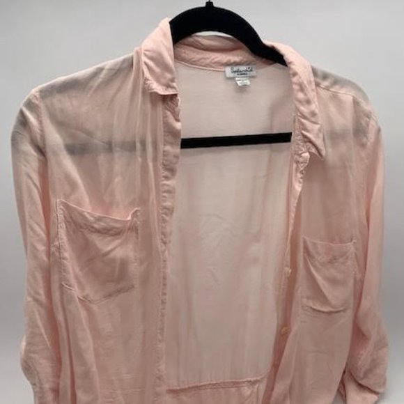 Splendid Long Sleeve Button Up Shirt-Blush Pink XS - Picture 5 of 6